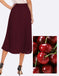 DRESSTELLS Women's High Waist Pleated A-Line Swing Skirt-Solid Color