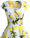 Women Short 1950s Retro Vintage Cocktail Party Swing Dresses-Floral