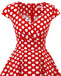 Women Short 1950s Retro Vintage Cocktail Party Swing Dresses-Polka Dots