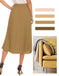 DRESSTELLS Women's High Waist Pleated A-Line Swing Skirt-Solid Color