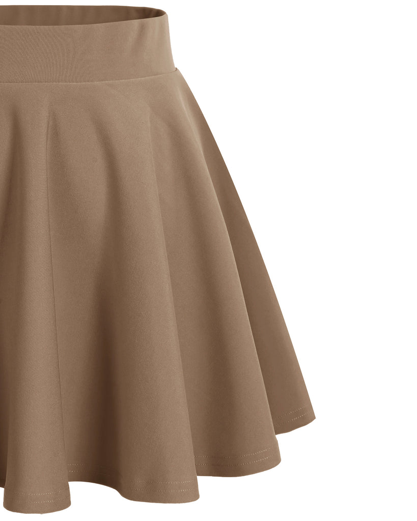 Women's Basic A-line Versatile Stretchy Flared Skater Skirt-Mini