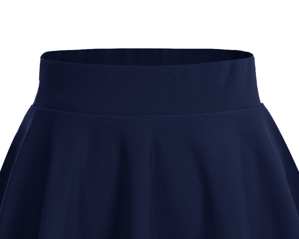 Women's Basic A-line Versatile Stretchy Flared Skater Skirt-Mini