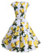 DRESSTELLS Women's Vintage Tea Dress Prom Swing Cocktail Party Dress with Cap-Sleeves-Flowers