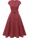 Dresstell Women's Prom Tea Dress Vintage Swing Cocktail Party Dress with Cap-Sleeves