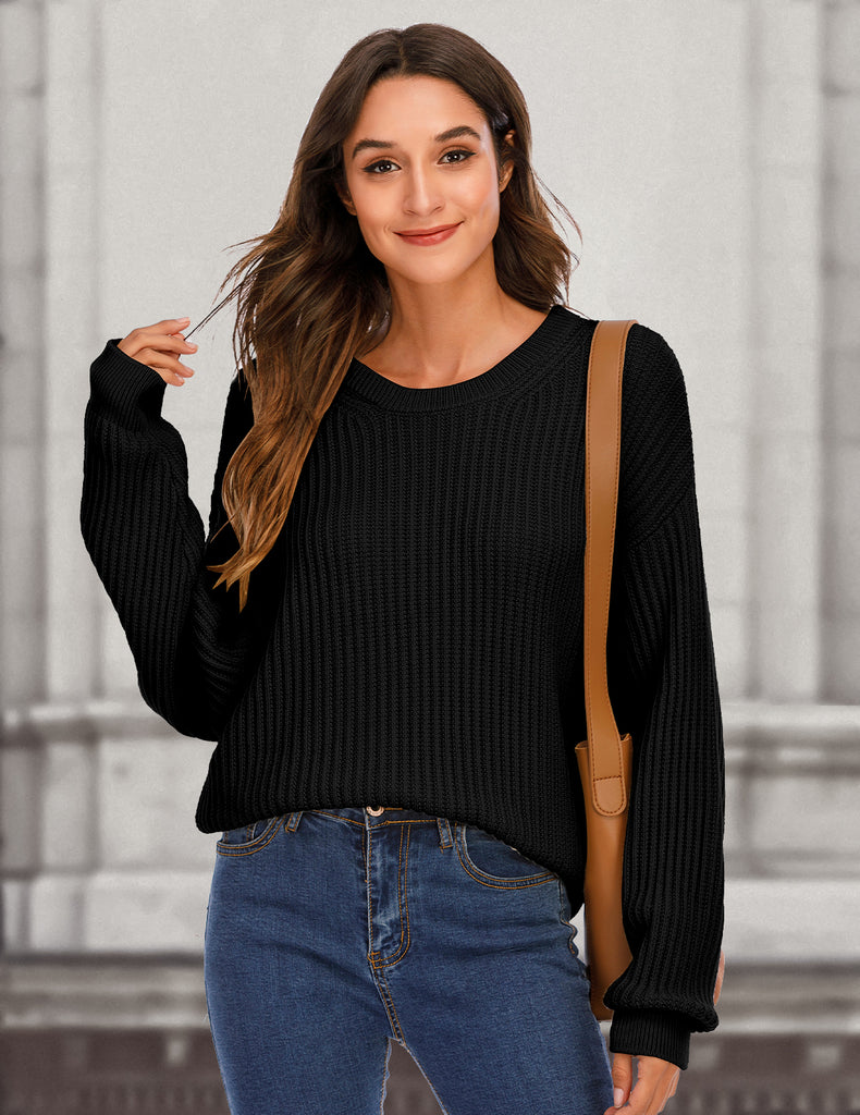 Casual Fall Sweater for Women Winter Loose Knit Pullover Tops Home