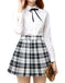 Pleated Mini Skirt Women Girl Short Skirt High Waisted A Line Skater Tennis Skirt-Solid Color