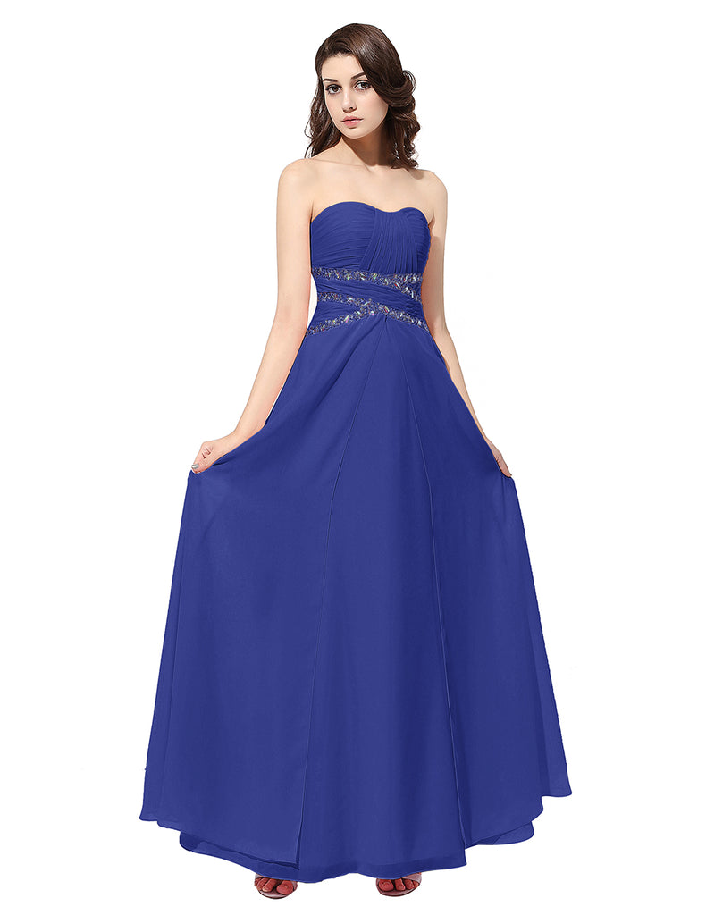 Dresstells Long Prom Dress Chiffon Bridesmaid Dress Beaded Evening Party Gowns