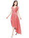 Dresstells Long Bridesmaid Dress High-low Evening Gown Ruffle Prom Dress