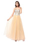 Dresstells Long Prom Dress Tulle Evening Gown Beading Party Dress