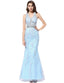 Dresstells Long Prom Dress lllusion Mermaid Evening Gown Applique Party Dress