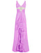 Dresstells Long Prom Party Dress V-neck Ruffle Evening Gown Beading Dress