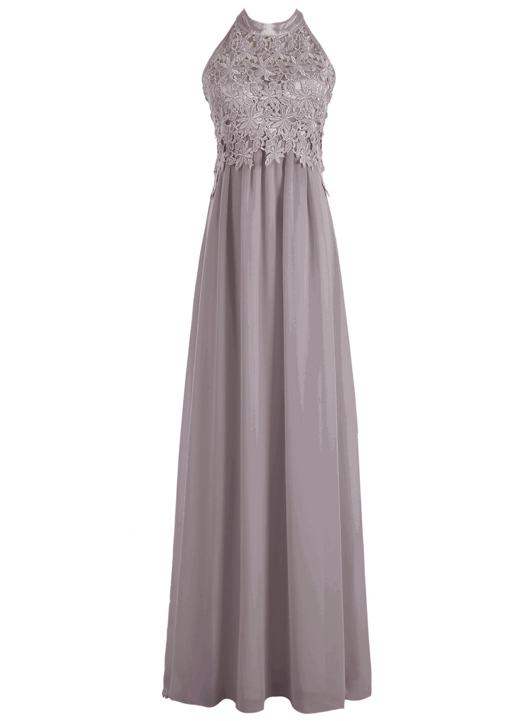 Dresstells Long Bridesmaid Dress Chiffon Prom Dress Lace Evening Party Gown
