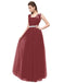 Dresstells Long Bridesmaid Dress lllusion Evening Gown Tulle Prom Dress