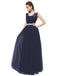 Dresstells Long Bridesmaid Dress lllusion Evening Gown Tulle Prom Dress