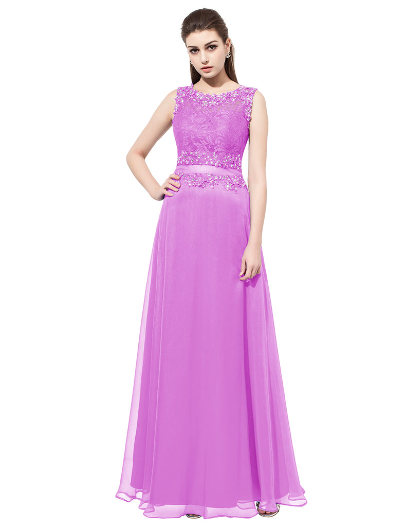 Dresstells Long Prom Dress Lace Applique Evening Gown Party Beading Dress