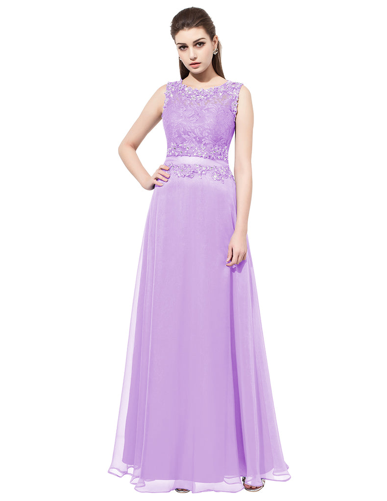 Dresstells Long Prom Dress Lace Applique Evening Gown Party Beading Dress
