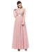 Dresstells Long Bridesmaid Dress lllusion Lace Evening Gown Prom Party Dress