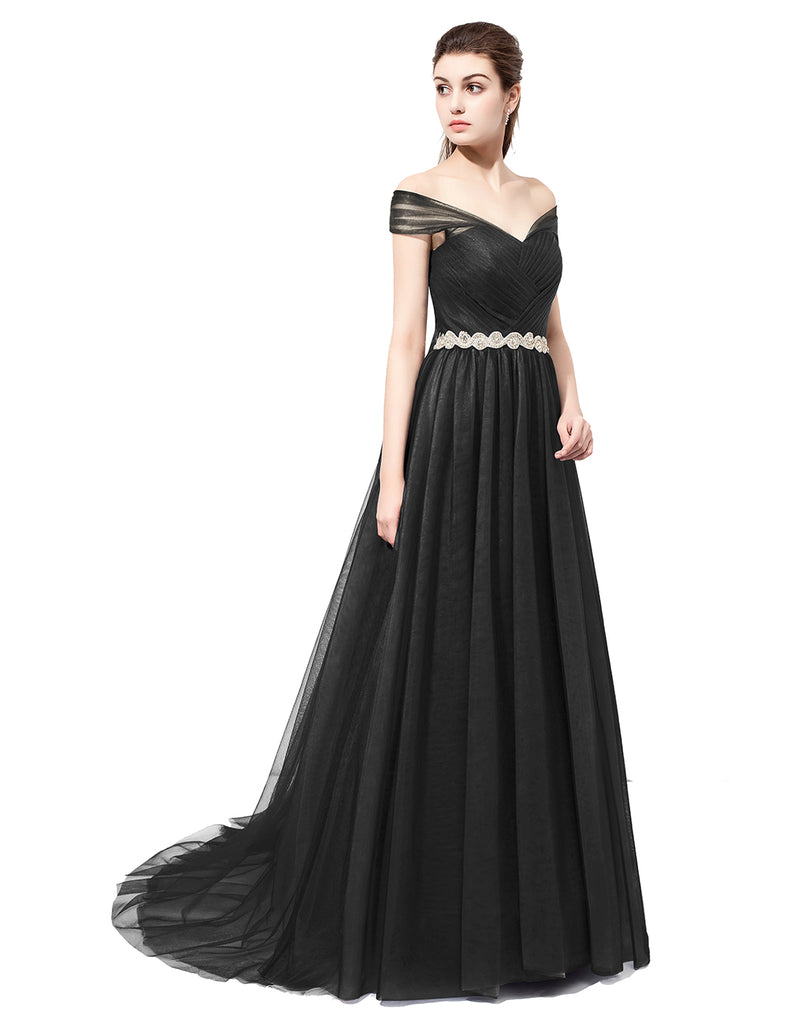 Dresstells Long Prom Dress Off Shoulder IIIusion Evening Gown Bridesmaid Dress