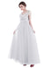 Dresstells Long Bridesmaid Dress Cap-sleeves Tulle Evening Gown Applique Prom Dress